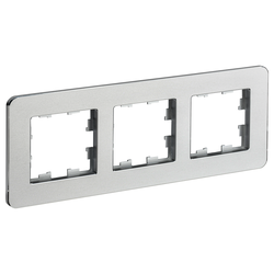 Рамка 3 поста IEK BRITE BR-M32-M-01-K47 алюминий, картинка