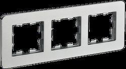 Рамка 3 поста IEK BRITE BR-M32-M-01-K47 алюминий, изображение