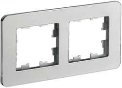 Рамка 2 поста IEK BRITE BR-M22-M-01-K47 алюминий, детальное фото