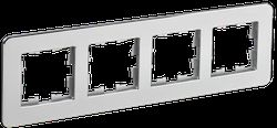 Рамка 4 поста IEK BRITE BR-M42-M-01-K47 алюминий, изображение