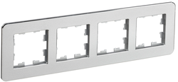 Рамка 4 поста IEK BRITE BR-M42-M-01-K47 алюминий, изображение