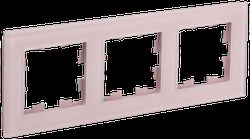Рамка 3 поста IEK BRITE розовый матовый, изображение
