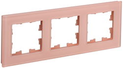 Рамка 3 поста IEK BRITE персиковый матовый, картинка