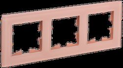 Рамка 3 поста IEK BRITE персиковый матовый, картинка