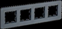 Рамка 4 поста IEK BRITE BR-M42-G-41-K53 графит, фотография