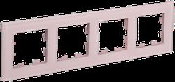 Рамка 4 поста IEK BRITE розовый матовый, фотография