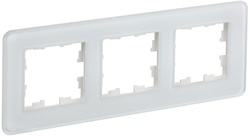 Рамка 3 поста IEK BRITE BR-M32-G-41-K01 белый, крупный план