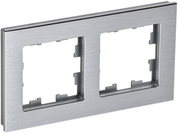 Рамка 2 поста IEK BRITE BR-M22-M-K47 алюминий, вид