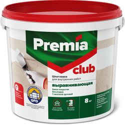 Шпатлевка Premia Club выравнивающая для внутренних работ ведро 8 кг, вид