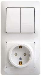 Комбинированный блок 2 поста 2 клавиши Schneider Electric Glossa GSL000174 белый, вид