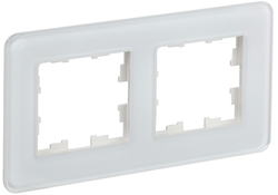 Рамка 2 поста IEK BRITE BR-M22-G-41-K01 белый, крупный план