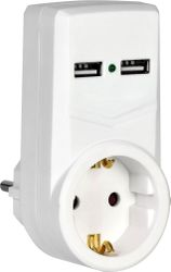 Адаптер с USB 1 пост IEK Т-01/01 белый, фото