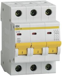 Автоматический выключатель IEK ВА47-29 3Р 10А 4,5кА х-ка С, фото