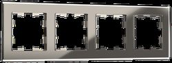 Рамка 4 поста IEK BRITE BR-M42-G-K30 дымчатый, крупный план