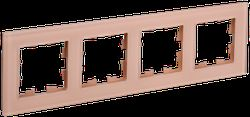 Рамка 4 поста IEK BRITE персиковый матовый, картинка