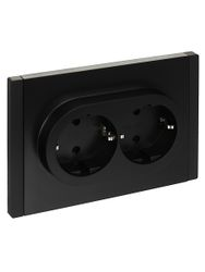 Розетка электрическая IEK FORTE&PIANO FP-R24-16-1-K02 черный, фотография