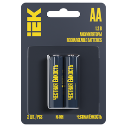 Аккумулятор GREEN Ni-MH AA 2700мАч (2 шт/блистер) IEK, вид