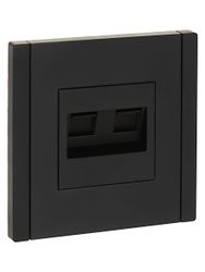 Розетка RJ-11,RJ-45 1 пост IEK FORTE&PIANO черный, изображение