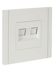 Розетка RJ-45 IEK FORTE&PIANO FP-K20-2-K01 белый, крупный план