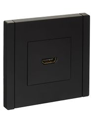 Розетка HDMI 1 пост IEK FORTE&PIANO черный, крупный план