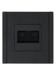 Розетка RJ-45 1 пост IEK FORTE&PIANO черный, крупный план