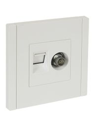 Розетка TV-RJ45 IEK FORTE&PIANO FP-AK20-2-K01 белый, крупный план