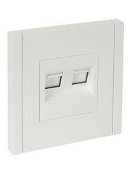 Розетка RJ-11,RJ-45 1 пост IEK FORTE&PIANO белый, крупный план