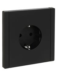 Розетка электрическая IEK FORTE&PIANO FP-R11-16-K02 черный, крупный план