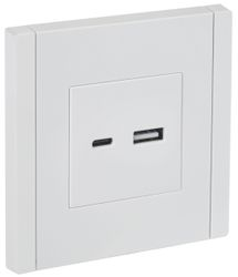 Розетка USB Type-A+C 1 пост IEK FORTE&PIANO белый, изображение