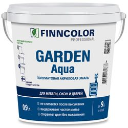Эмаль акриловая GARDEN AQUA A п/мат 0,9л, вид