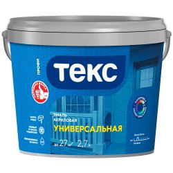 Эмаль ТЕКС Универсальная акриловая ПРОФИ белая матовая 2,7 л, крупный план