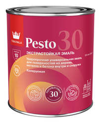 Эмаль интерьерная Tikkurila/Tikkivala PESTO 30 база A 0,9 л, детальное фото