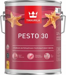 Эмаль интерьерная Tikkurila/Tikkivala PESTO 30 база A 2,7 л, изображение
