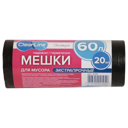 Мешки для мусора Clear Line особо прочные 60 л 20 шт, фото