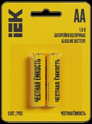 Батарейка щелоч. Alkaline LR06/AA (2 шт/блистер) IEK, фотография