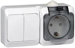 Комбинированный блок 2 поста 1 клавиша Schneider Electric ETUDE BPA16-242B белый, картинка