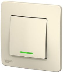 Выключатель 1-клавишный Schneider Electric BLANCA BLNVS010112 молочный, крупный план