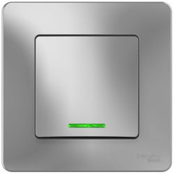 Выключатель 1-клавишный Schneider Electric BLANCA BLNVS010113 алюминий, детальное фото