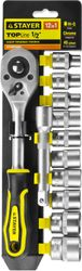 Набор торцевых головок Stayer 12 шт 10-24 1/2", картинка