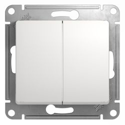 Выключатель 2-клавишный Schneider Electric GLOSSА GSL000151 белый, фотография
