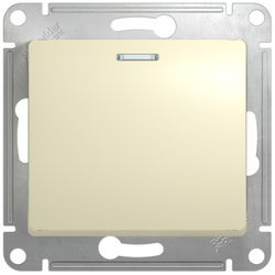Выключатель 1-клавишный Schneider Electric GLOSSА GSL000213 кремовый, фото