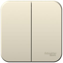 Выключатель 2-клавишный Schneider Electric BLANCA BLNVA105012 молочный, фотография