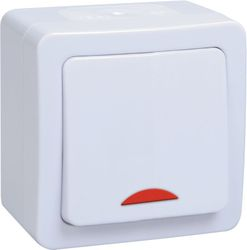 Выключатель 1-клавишный IEK ГЕРМЕС PLUS EVMP11-K01-10-54-EC белый, изображение