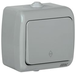 Выключатель 1-клавишный IEK Aquatic EVA12-K03-10-54 серый, фото