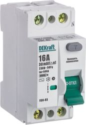 Дифференциальный выключатель DEKRAFT УЗО-03 2P AC16 A 30 мА 6 кА, изображение
