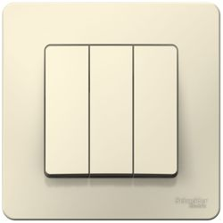 Выключатель 3-клавишный Schneider Electric BLANCA молочный, вид