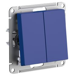 Выключатель 2-клавишный Systeme Electric Atlas Design 1712727 аквамарин, фотография