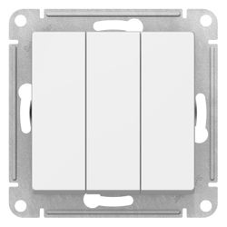 Выключатель 3-клавишный Schneider Electric Atlas Design белый, фото