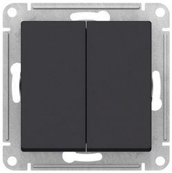 Выключатель 2-клавишный Schneider Electric Atlas Design карбон, изображение