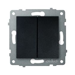 Выключатель 2-клавишный OVIVO 600-000217-202 черный, картинка